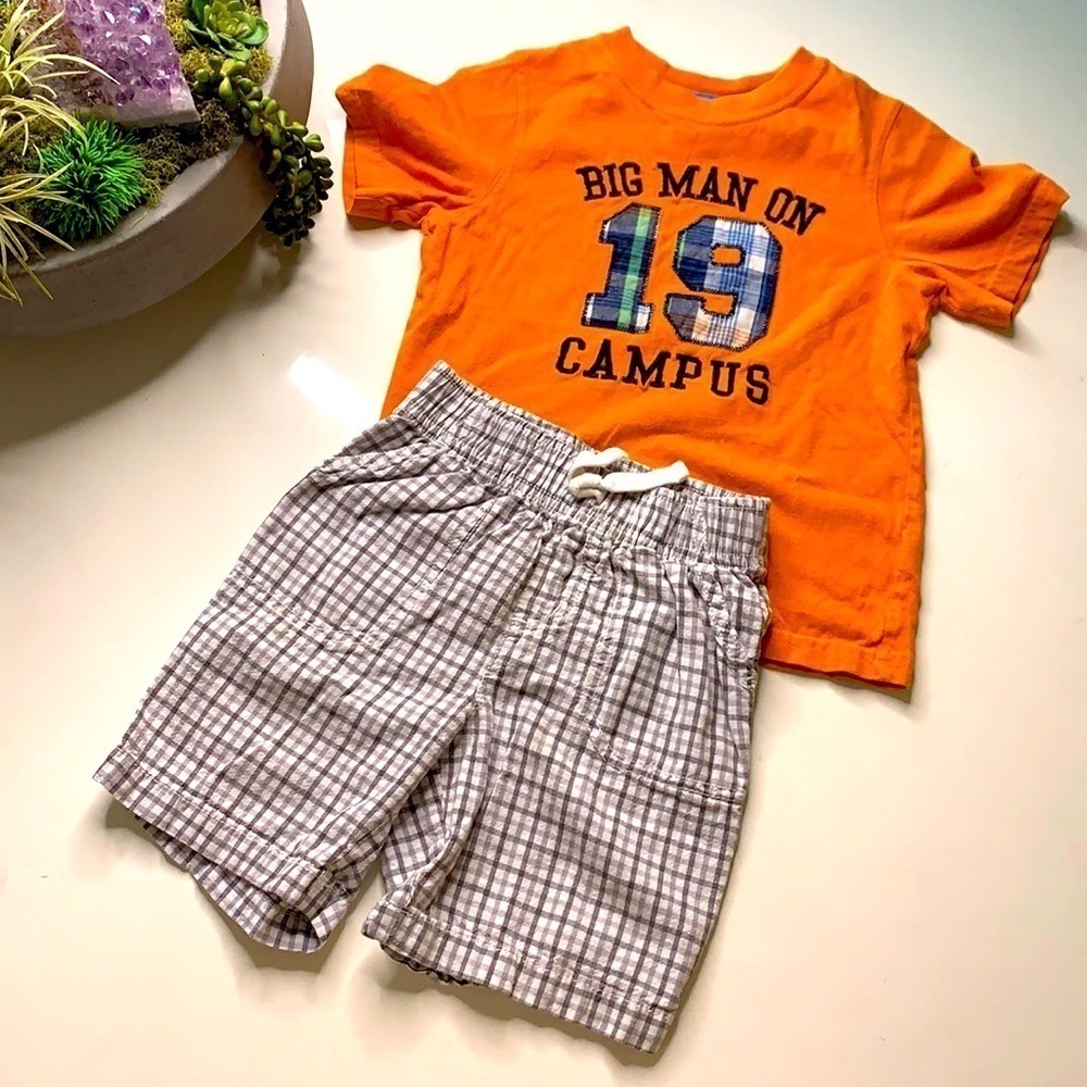 Jumping beans Toddler big man on campus short sleeve shirt short set 4T